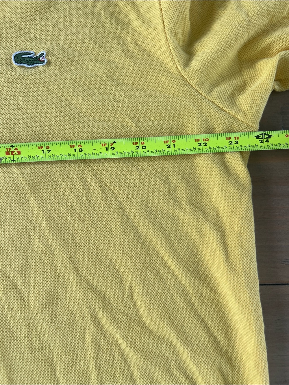 Lacoste Yellow Short-Sleeve Pique Polo with Crocodile Logo Size 6- XL - Picture 8 of 9